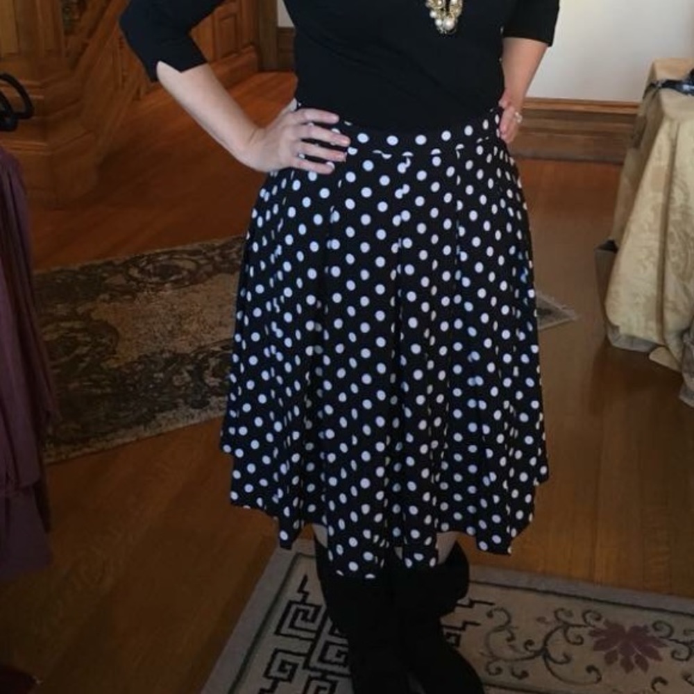 Black and White Polka Dot Circle Skirt